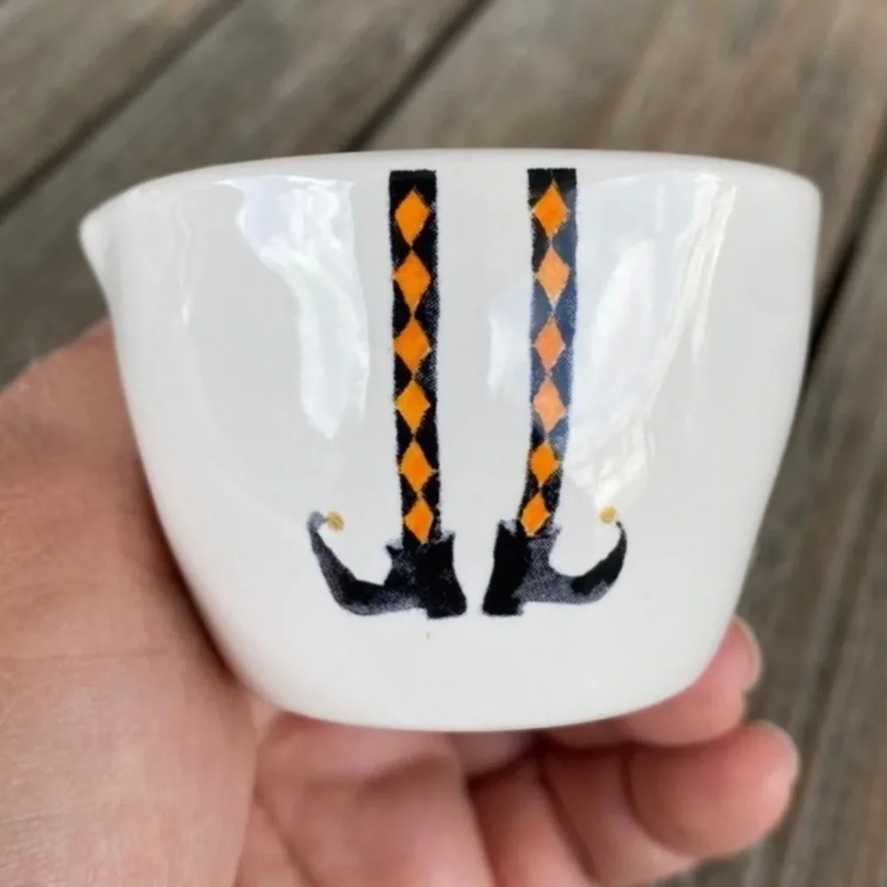 Rae Dunn Measuring Cups Halloween Witch Feet Ceramic Pottery farmhouse Halloween